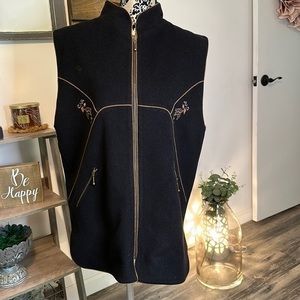 Women's Black Embroidered Vest